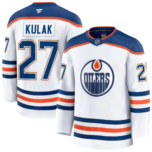 Men's Edmonton Oilers #27 Brett Kulak Fanatics Away White Jersey